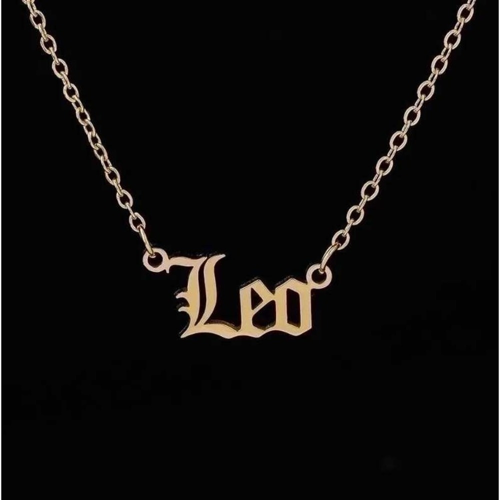 Leo‎ Zodiac Sign 18k Gold Plated Stainless Steel Necklace Astrology Jewelry